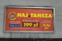Nowy baner porównawczy Biedronki (fot. Łs)