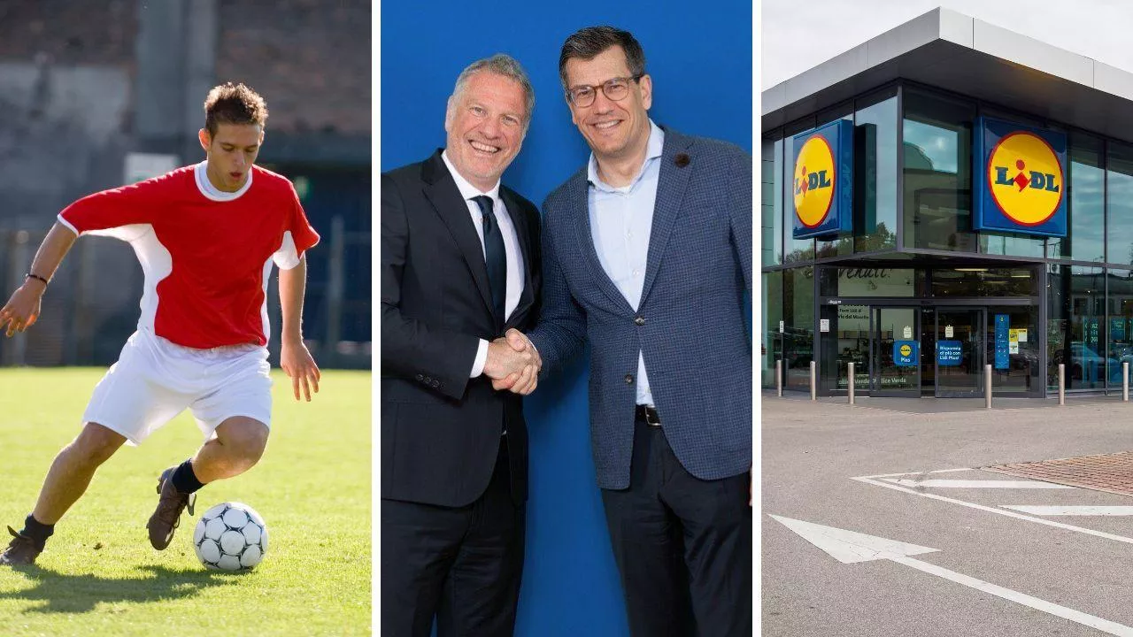 Lidl wesprze lokalne kluby i szkoły. Nowa, wielka umowa partnerska z UEFA (fot. Lidl + Canva + Shutterstock)