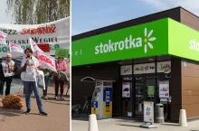 Pikieta Solidarności pod Stokrotką. Spór o urlopy pracowników (fot. Stokrotka + NSZZ Solidarność)