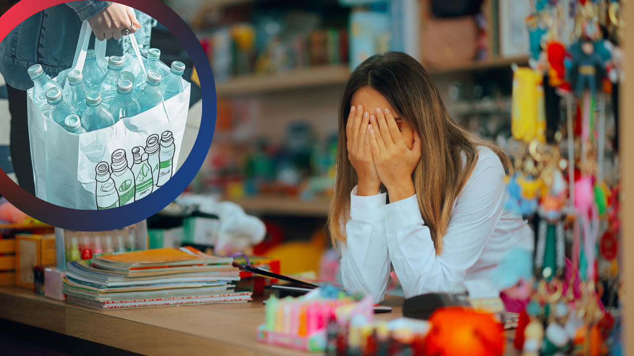 Jeśli automat do zwrotu opakowań (butelkomat) jest nieczynny, pracownik sklepu powyżej 200 mkw. powinien je przyjąć ręcznie (fot. Shutterstock/Canva)