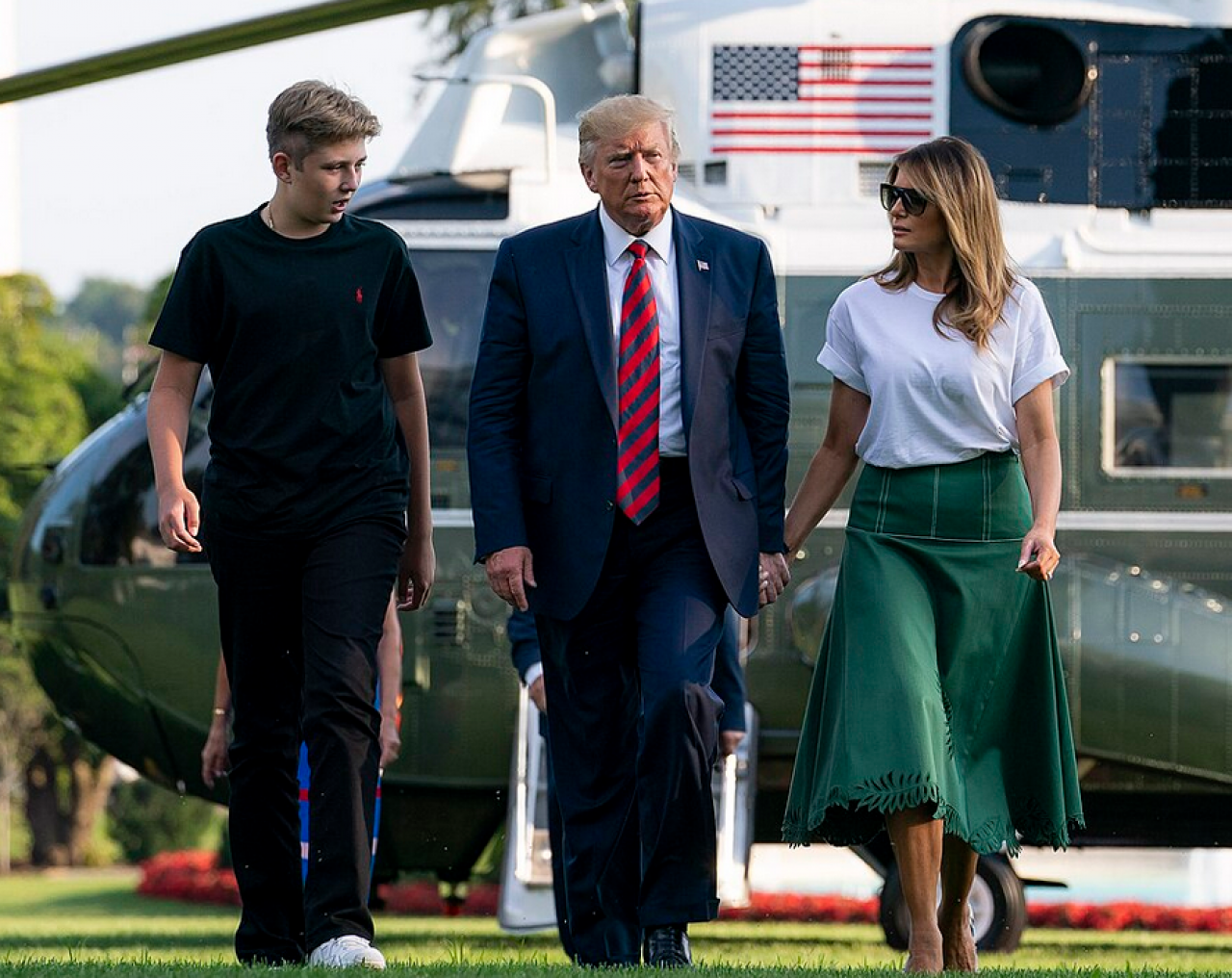 Na zdjęciu: Donald J. Trump, Melania Trump i ich syn Barron Trump