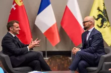 Prezydent Francji Emmanuel Macron i prezes InPostu, Rafał Brzoska (fot. materiały prasowe)