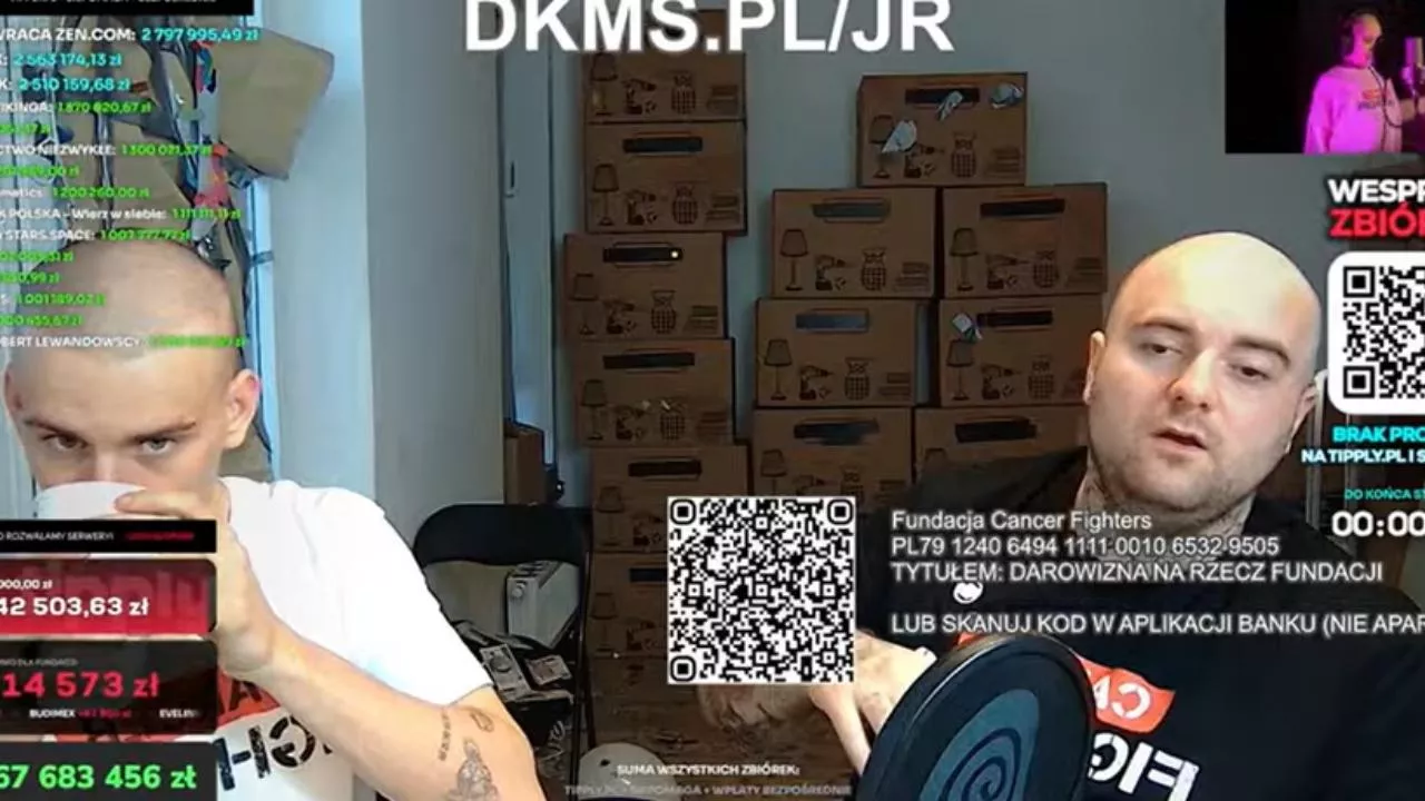 Charytatywna transmisja Łatwoganga (fot. Youtube, Łatwogang)