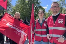 Na mediacje nikt z zarządu Dino się nie stawił. Związkowcy zapowiadają strajk generalny (fot. fot. OPZZ Konfederacja Pracy w Handlu)