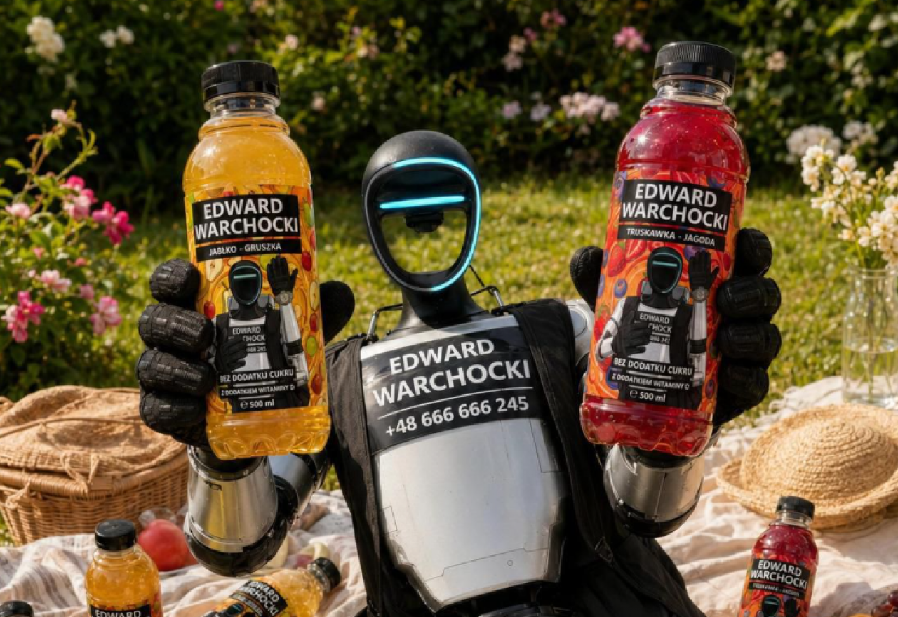 Edward Warchocki robot influencer z napojami w ponad 3000 sklepów Dino