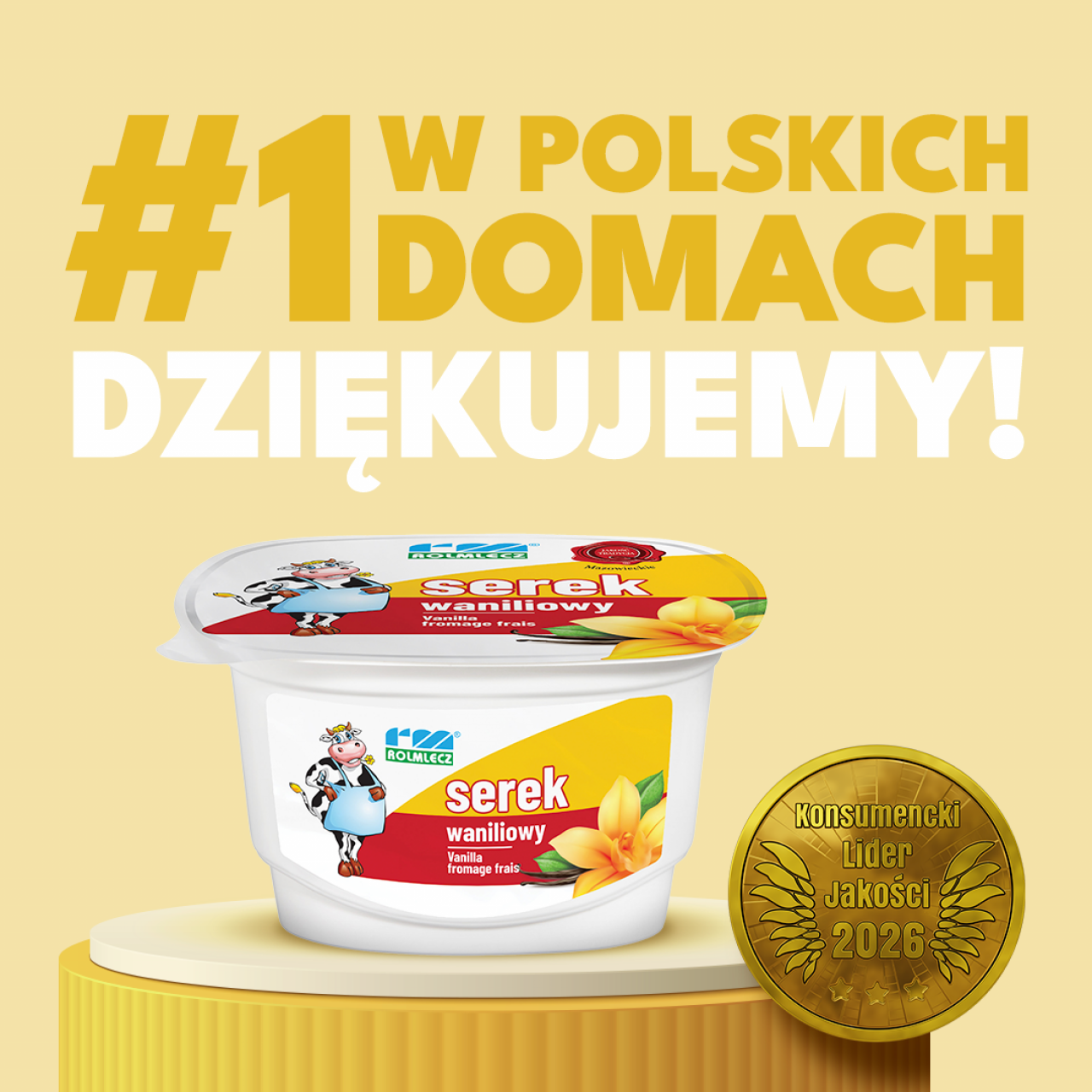 Serek z krówką Rolmlecz Konsumenckim Liderem Jakości 2026!