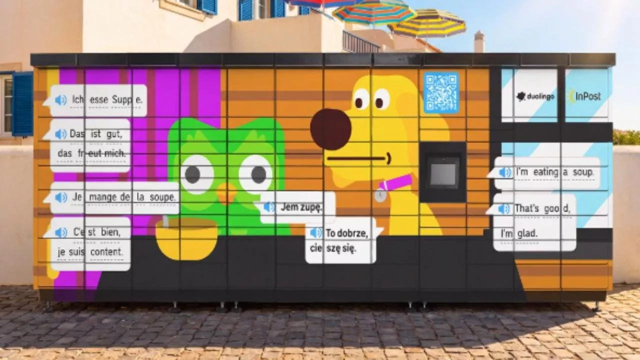 InPost i Duolingo tworzą plenerową galerię memów w Polsce (fot. InPost, Linkedin)