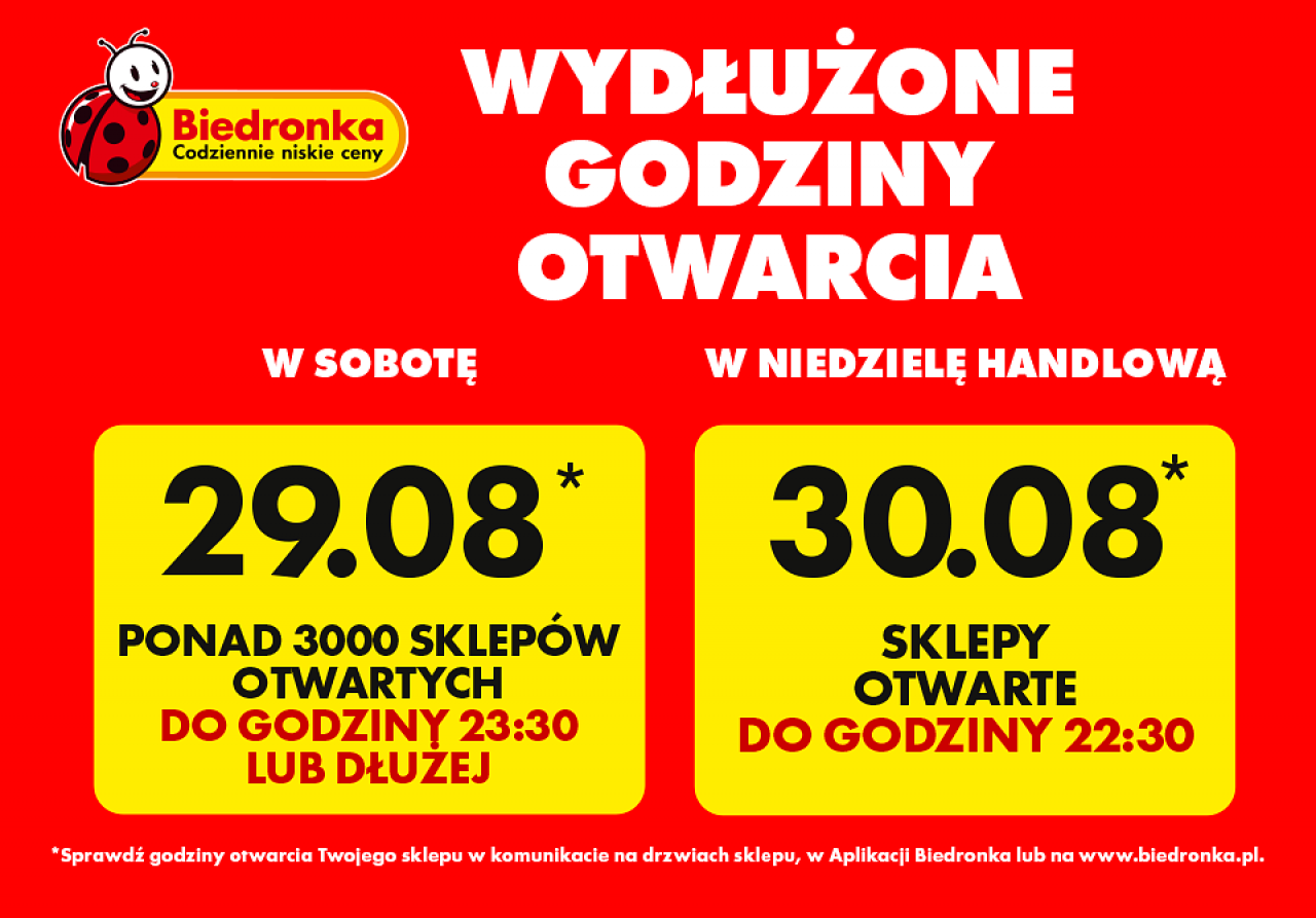 Biedronka wydłuża godziny otwarcia przed rokiem szkolnym (fot. Biedronka).