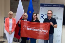 Przedstawiciele OPZZ Konfederacja Pracy w Handlu na spotkaniu w Centrum Dialogu Społecznego (fot. OPZZ)