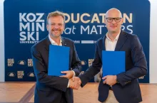 prof. dr hab. Grzegorz Mazurek, Rektor Akademii Leona Koźmińskiego i Mateusz Oleksy, dyrektor generalny Visa w Polsce (fot. materiały prasowe)