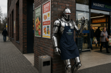 Sieć handlowe w Polsce już korzystają z humanoidalnych robotów. Edwarda Warchockiego do swoich działań zaangażowały Dino i Merkus (fot. Shutterstock/AI generated)