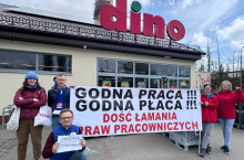 Strajk ostrzegawczy w Dino (fot. za: Facebook)
