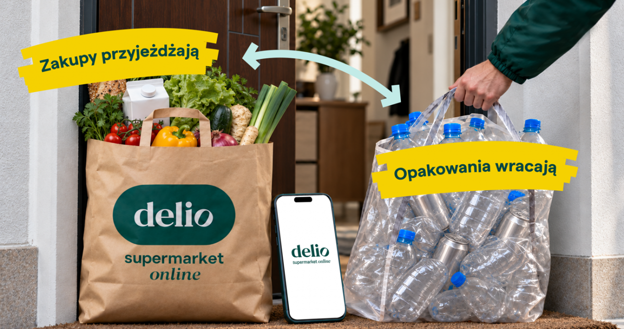 Od 1 października klienci delio supermarket online mogą oddawać opakowania przy okazji dostawy zakupów (fot. Delio)
