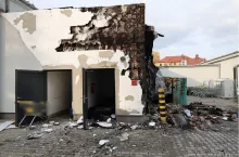 Pożar sklepu w Legnicy. Policja apeluje (fot. Dolnośląska Policja).